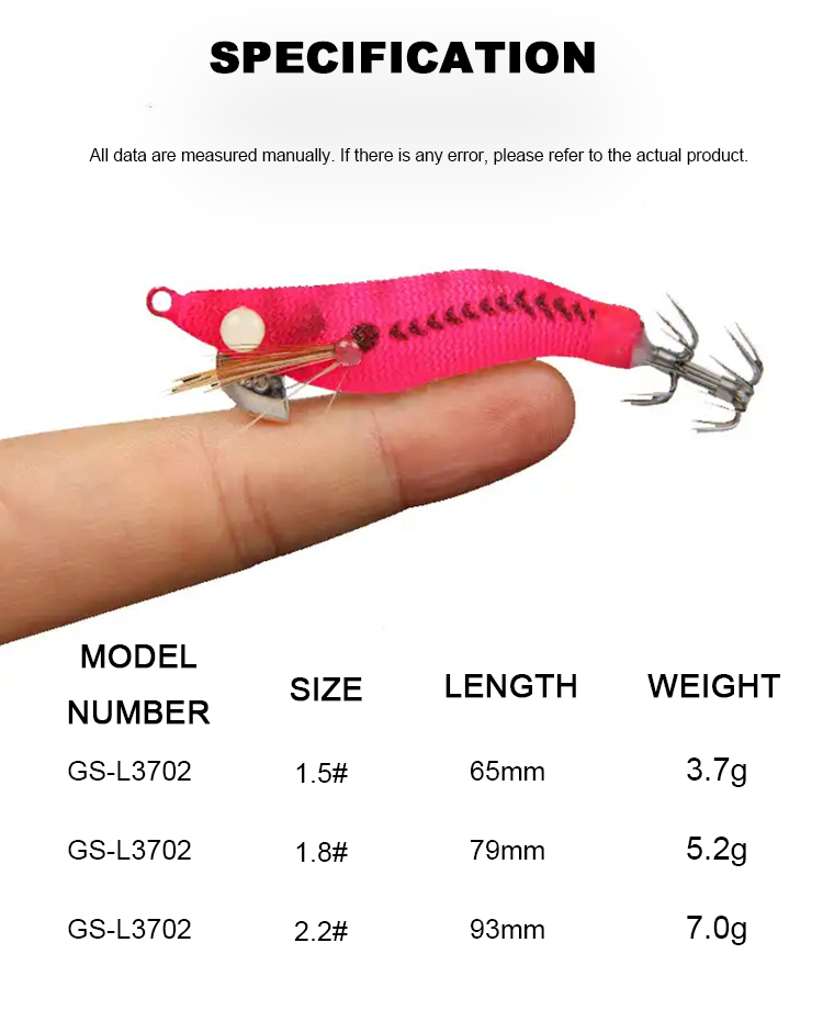 Cheery Luminous Silicone Squid Jig and Shrimp Egi Lure 65mm 79mm 93mm Artificial Hard Bait for River Fishing – Wood Shrimp – view 5