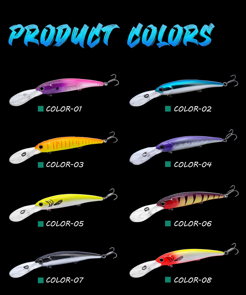 Cheery 20-Color Deep Cornea Trolling Lure 125mm 19g Floating Crankbait for Small Fish Pike Fishing Excellent Visibility – Minnow – view 4