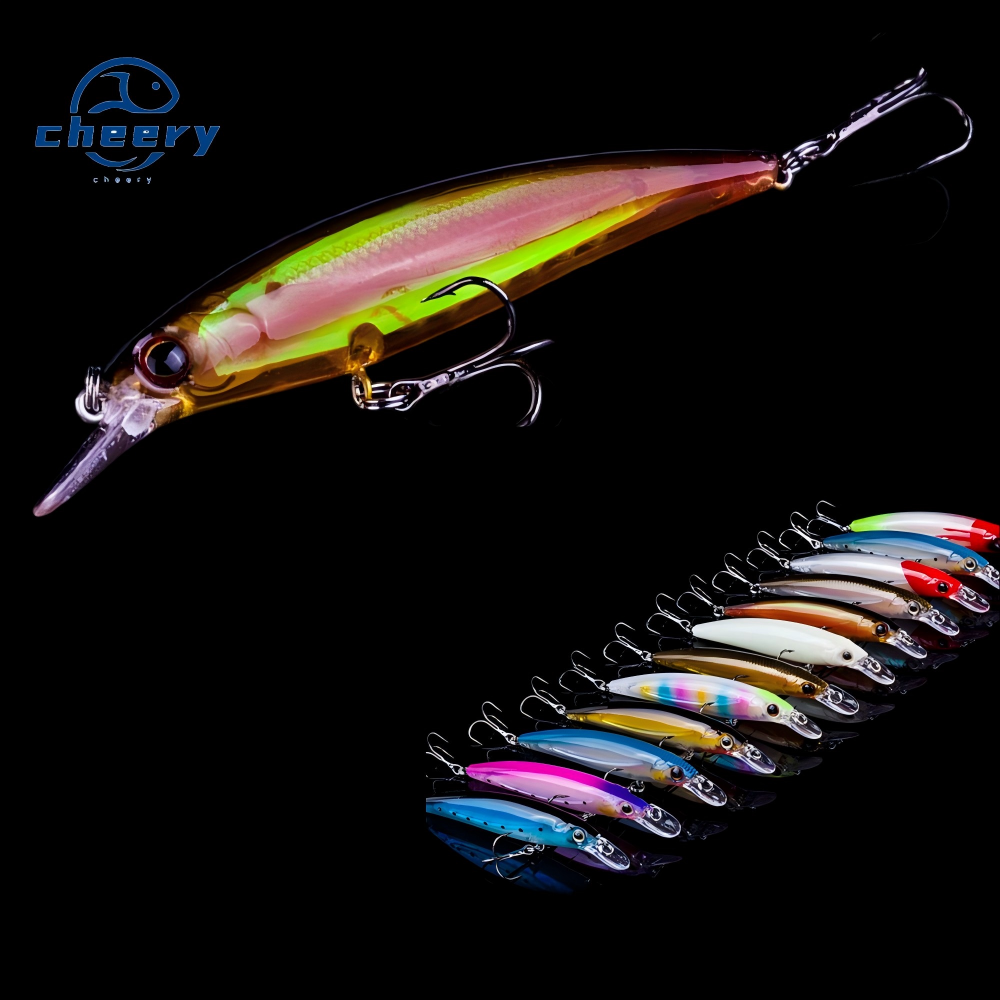 Cheery 12-Color Mini Fish Wobblers Luminous Lure for Carp Fishing Artificial Hard Bait Made of Silicone for River Use – Minnow – view 1