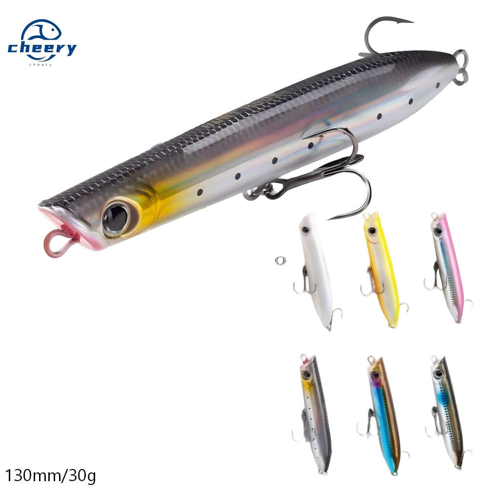 Cheery Hunter 130mm 30g Top Water Dog Walking Hard Bait Popper ABS Material Artificial Fishing Lure for Marlin in River Stream – Popper – view 1
