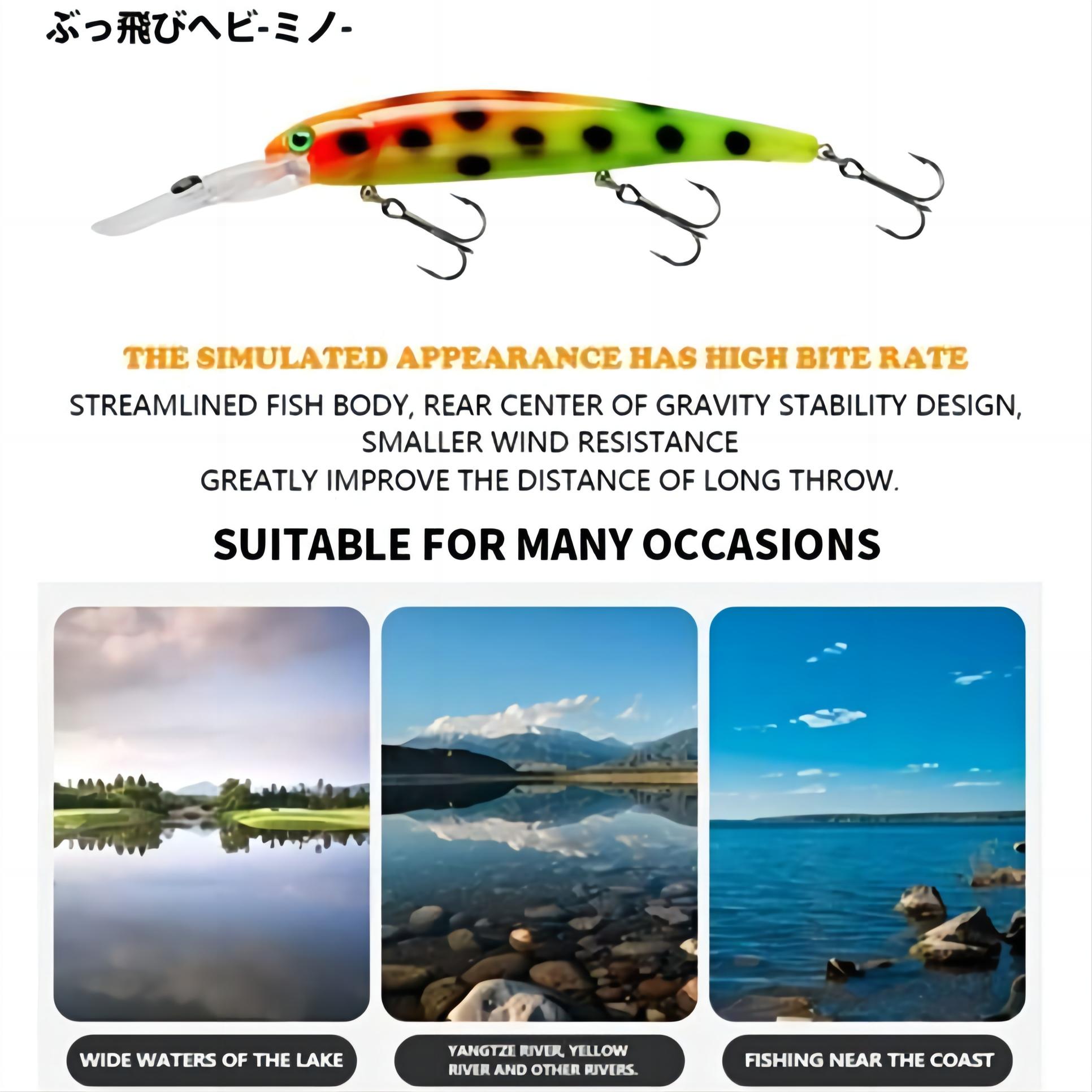 Top Right M062 20g 120mm Bandit Walleye Deep Diver Floating Minnow Lure ABS Artificial Jerkbait for Bass Pike Fishing in Rivers – Minnow – view 5
