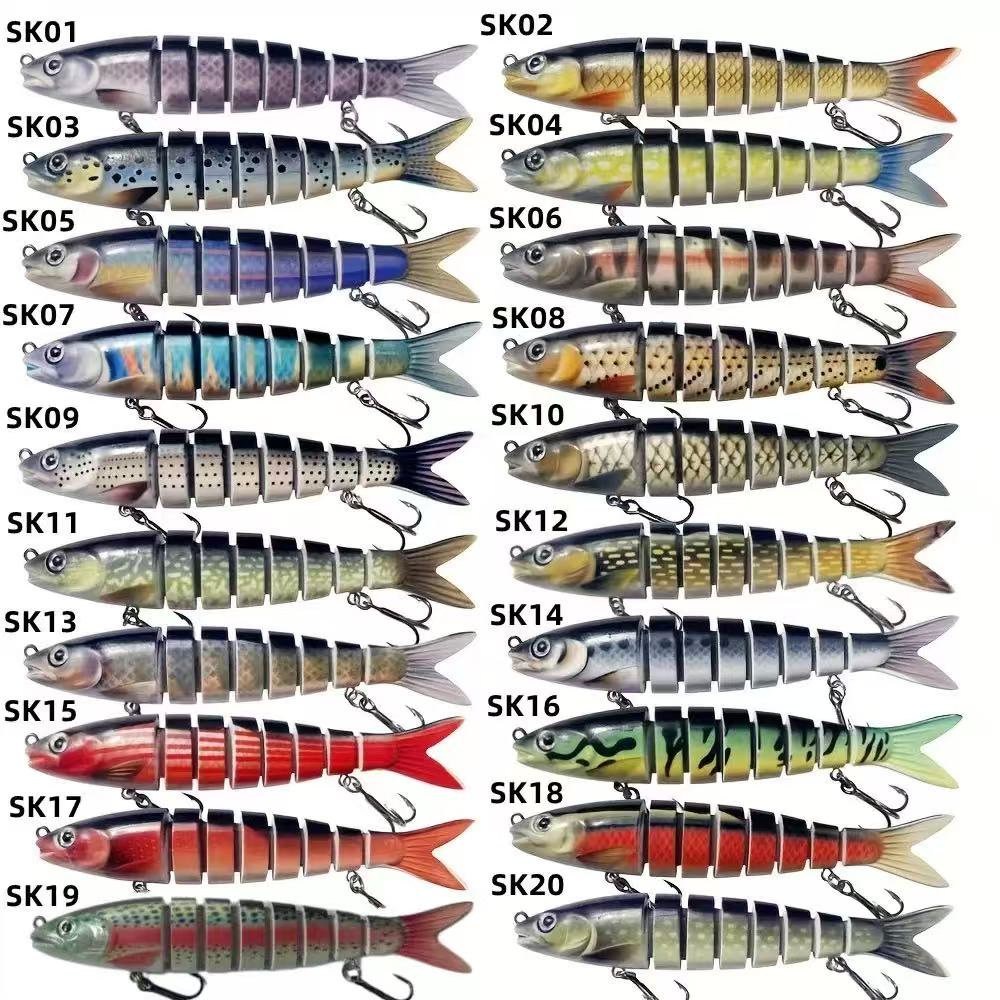 Cherry Bass Trout Multi Jointed Swimbait Slow Sinking Bionic Freshwater Lures Silicone Lifelike Fishing Lure Suit for River – Swimbait – view 5