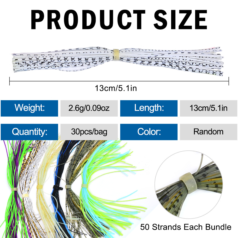Cheery Novelty 50-Stock Silicone Clamp Skirt Fishing Lure Accessories Replacement Spinnerbait for Marlin for River Position – Octopus Skirt – view 3
