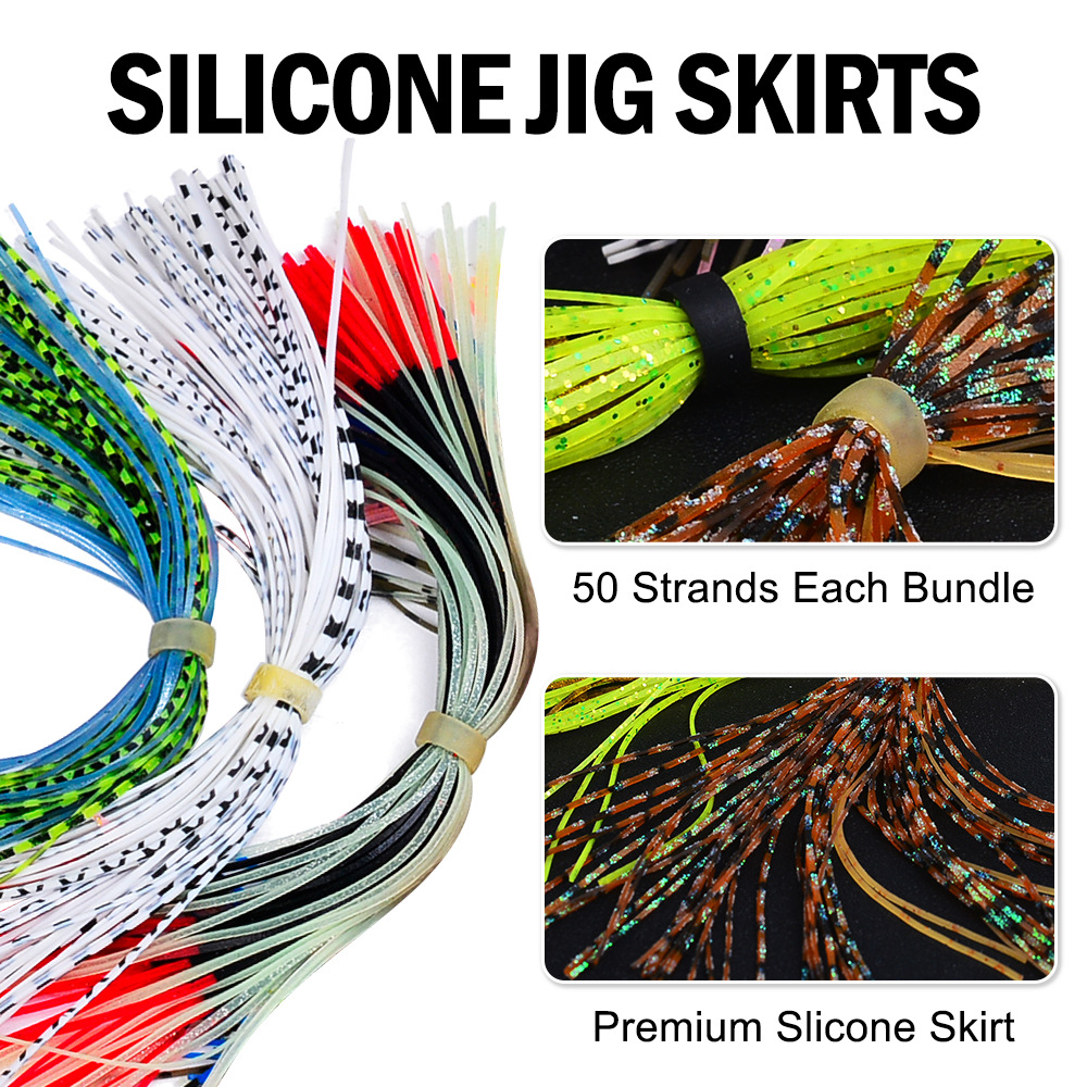Cheery Novelty 50-Stock Silicone Clamp Skirt Fishing Lure Accessories Replacement Spinnerbait for Marlin for River Position – Octopus Skirt – view 4