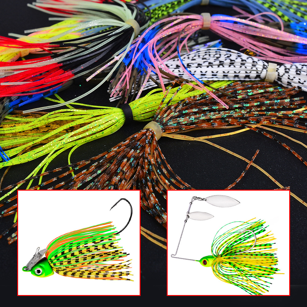 Cheery Novelty 50-Stock Silicone Clamp Skirt Fishing Lure Accessories Replacement Spinnerbait for Marlin for River Position – Octopus Skirt – view 5