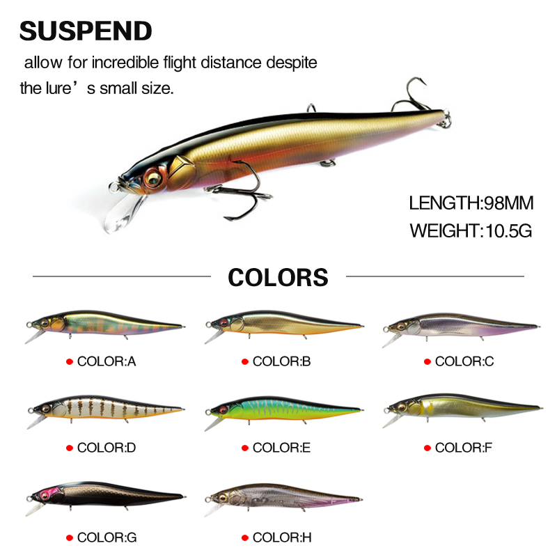 Cheery ONETEN Small Fish Floating Fishing Lure 9.8 cm 10.5g M097 Cherry Corner Silicone for Swimming in River Visual Effect – Minnow – view 3