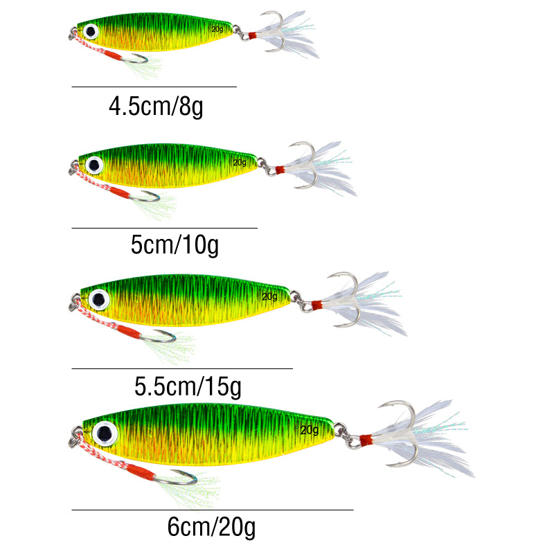 Cheery New Style Big 7g 10g 15g 20g Saltwater Tuna Hard Plastic Lure Artificial Isca Pesca Bass Fish Slice Made Silicone River – Metal Lure – view 5