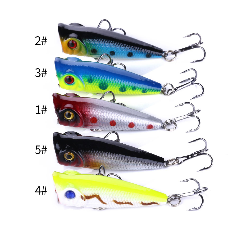Cheery 5 Centimeter -4.9 Gram Hard Plastic Bait ABS Pop Art Water Fishing Artificial Bait Printed for Salt Water River Use – Popper – view 2