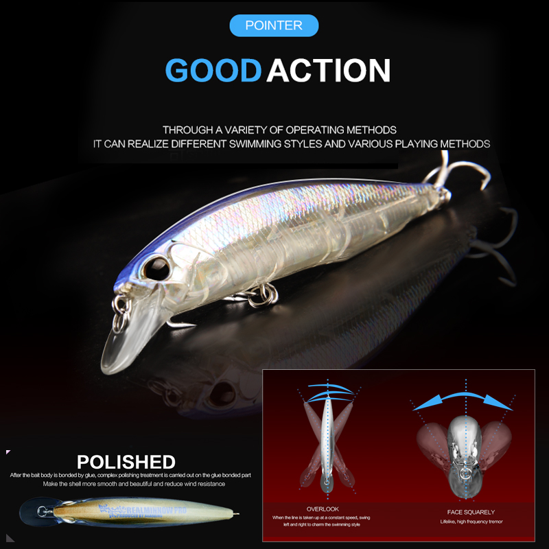 Cheery for Bearking High Quality OEM Wholesale ABS Printed Artificial Hard Bait in Hundreds of Colors for River Fishing – Minnow – view 4