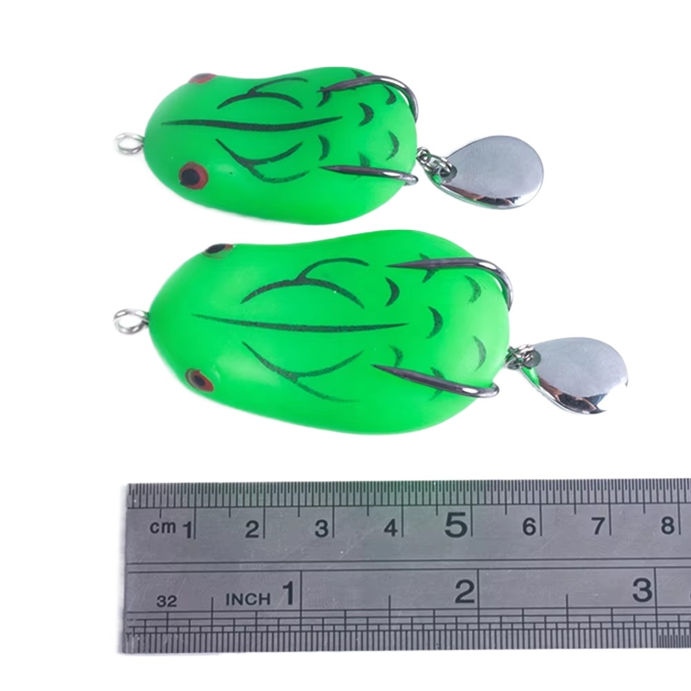 Cheery 4.5cm/5.4G 5cm/11.5G Top Water Frog Soft Bait Artificial Silicone with Double Hook for River Fishing – Frog – view 4