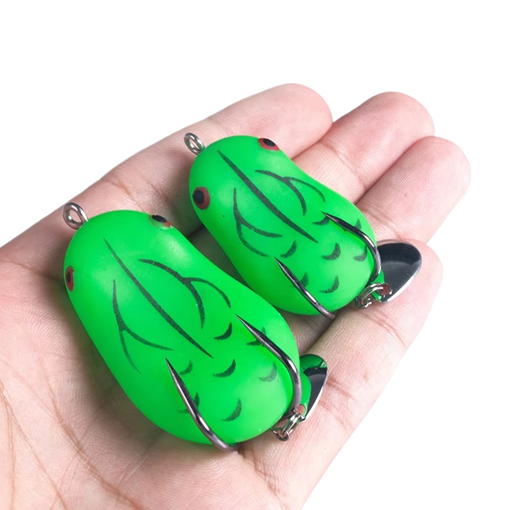 Cheery 4.5cm/5.4G 5cm/11.5G Top Water Frog Soft Bait Artificial Silicone with Double Hook for River Fishing – Frog – view 3