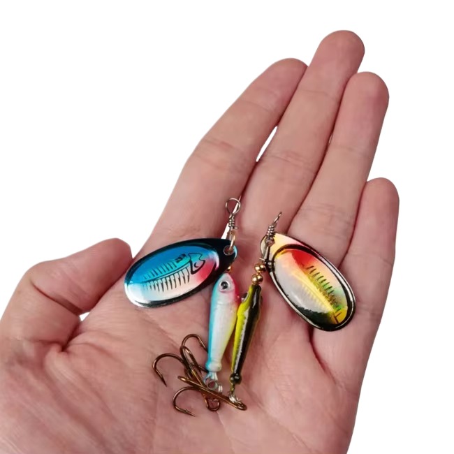 Cheery Spoon Printed Carp Bait Artificial Hard Bait with Treble Hook and Wobble Feeder Metal Bait for Fishing – Metal Lure – view 3