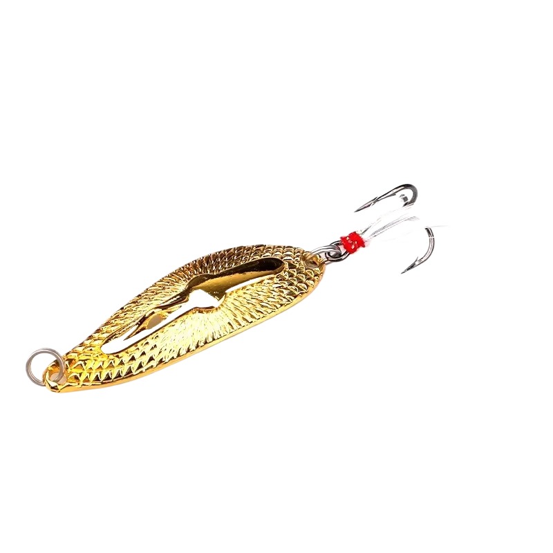 Cheery Stainless Steel 5G/7G/10.5G/14G Leech Metal Spoon Bait Feather Hook for Bass Fishing Ice Fishing Spinner Bait Technique – Metal Lure – view 1