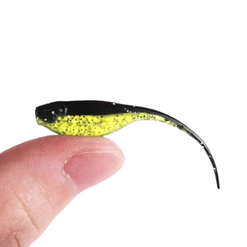Cheery Mini Tadpole Bait 50mm 0.7G PVC Worm Bait with Needle Tail Small Artificial Soft Plastic Bait for River Fishing – Worms & Grubs – view 2