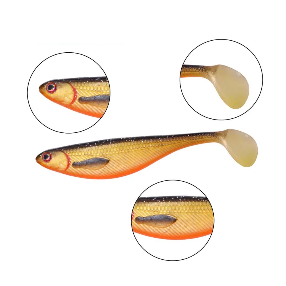 Cheery 100mm 6g Soft Fish Lure Custom Colors 3pcs Pack for Ocean Boat Lake Stream Fishing – Worms & Grubs – view 5