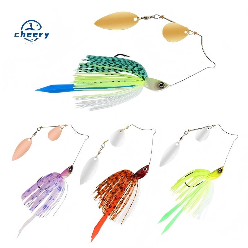 Cheery 5G 7G 10G 14G Silicone Spinner Bait Artificial Hum Bait with Rubber Skirt and Metal Spoon Fishing Accessories – Metal Lure – view 1