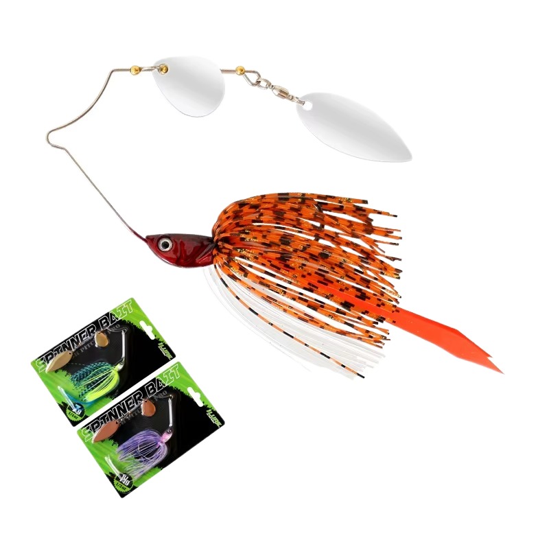 Cheery 5G 7G 10G 14G Silicone Spinner Bait Artificial Hum Bait with Rubber Skirt and Metal Spoon Fishing Accessories – Metal Lure – view 2