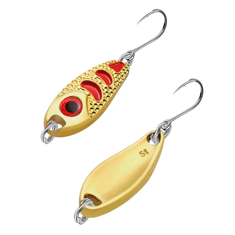 Cheery Small Shape Hard Metal Bait Upper Right Sp314 Sequin Spinner with Strong Hook for River Fishing Made of Durable Silicone – Fishing Lure – view 2