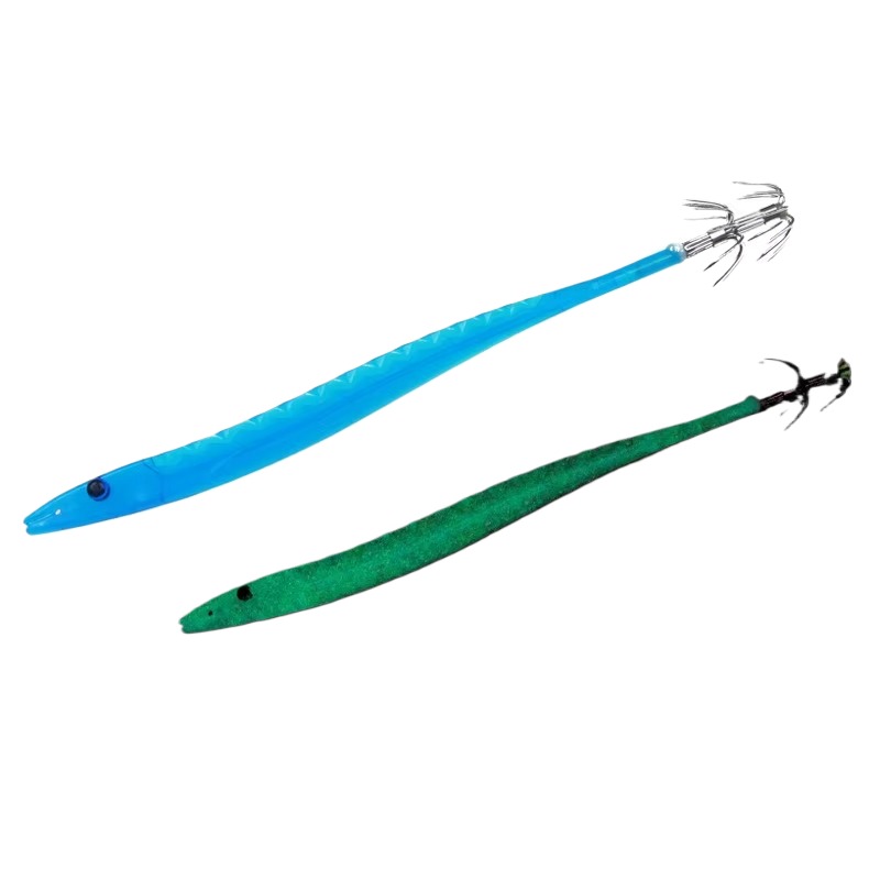 Cheery Shrimp Plastic Shrimp Hairtail Bait Umbrella Hook Squid Hard Baits Printed Condition for Marlin Target – Worms & Grubs – view 4