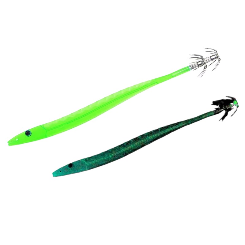 Cheery Shrimp Plastic Shrimp Hairtail Bait Umbrella Hook Squid Hard Baits Printed Condition for Marlin Target – Worms & Grubs – view 5