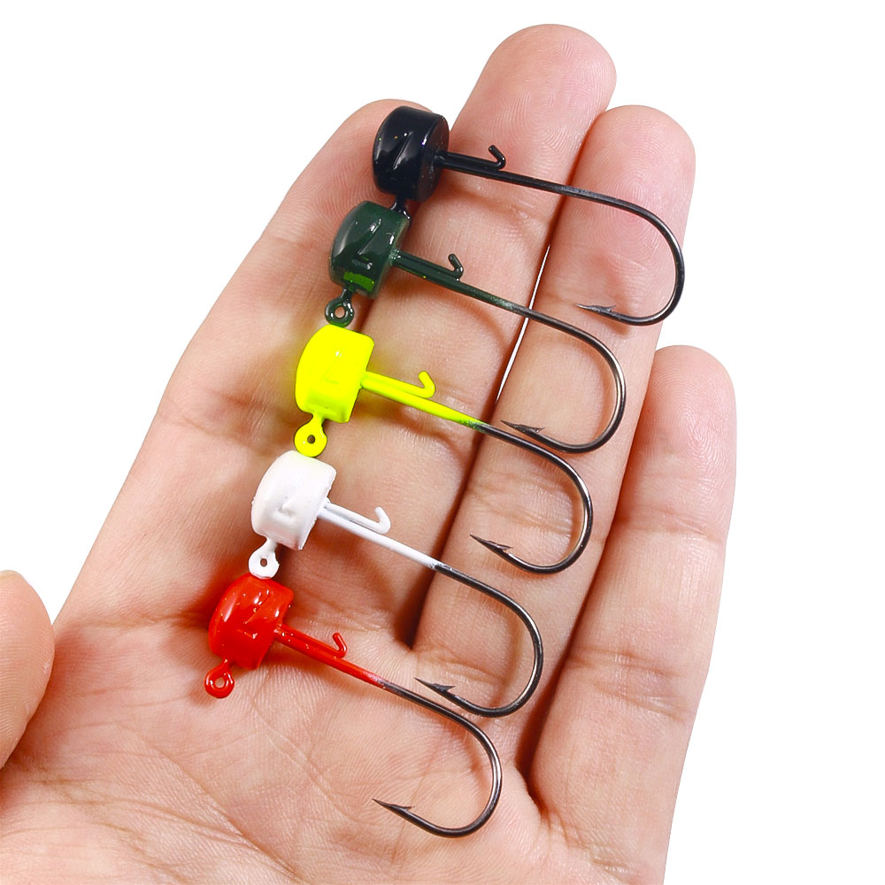 Cheery Wholesale Metal Lead Mushroom Head Jig Fishing Lures 5pcs/bag 2.8g 3.6g 4.6g 7g Soft Bait Jig Hooks – Fishhook – view 4