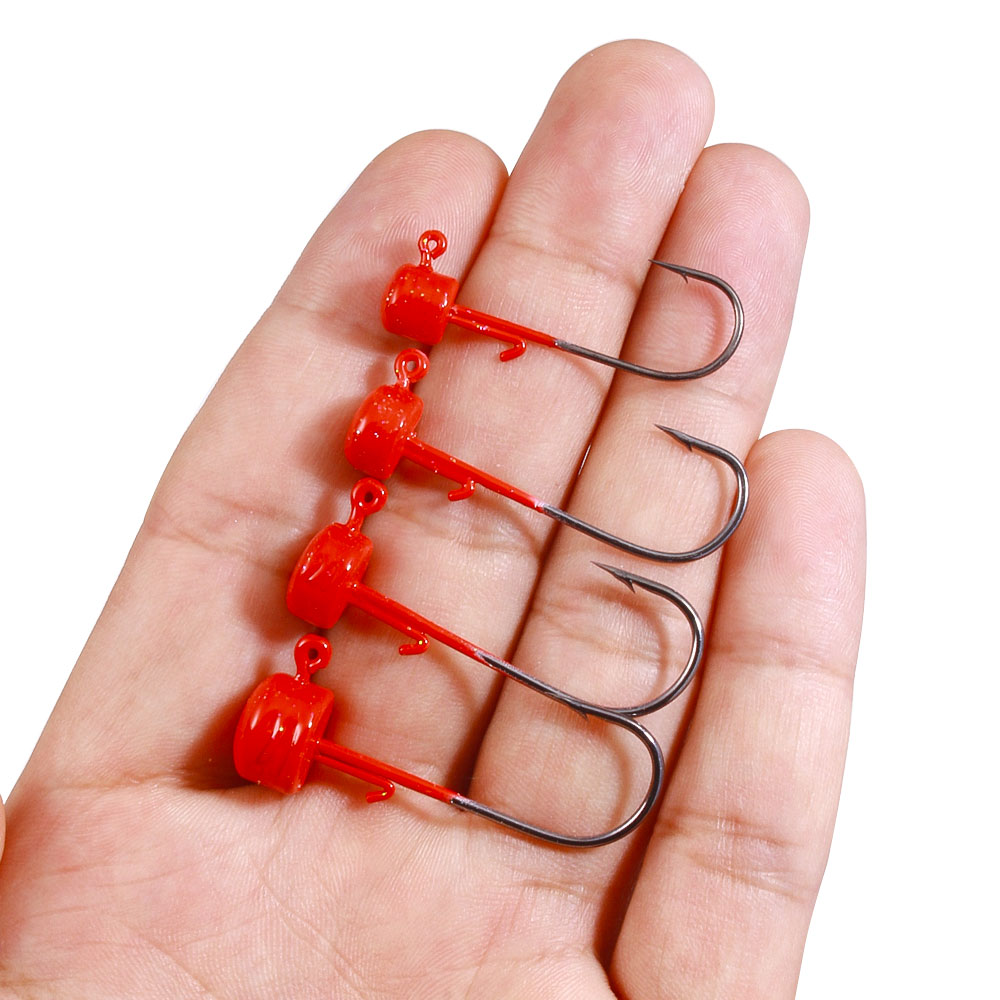 Cheery Wholesale Metal Lead Mushroom Head Jig Fishing Lures 5pcs/bag 2.8g 3.6g 4.6g 7g Soft Bait Jig Hooks – Fishhook – view 3