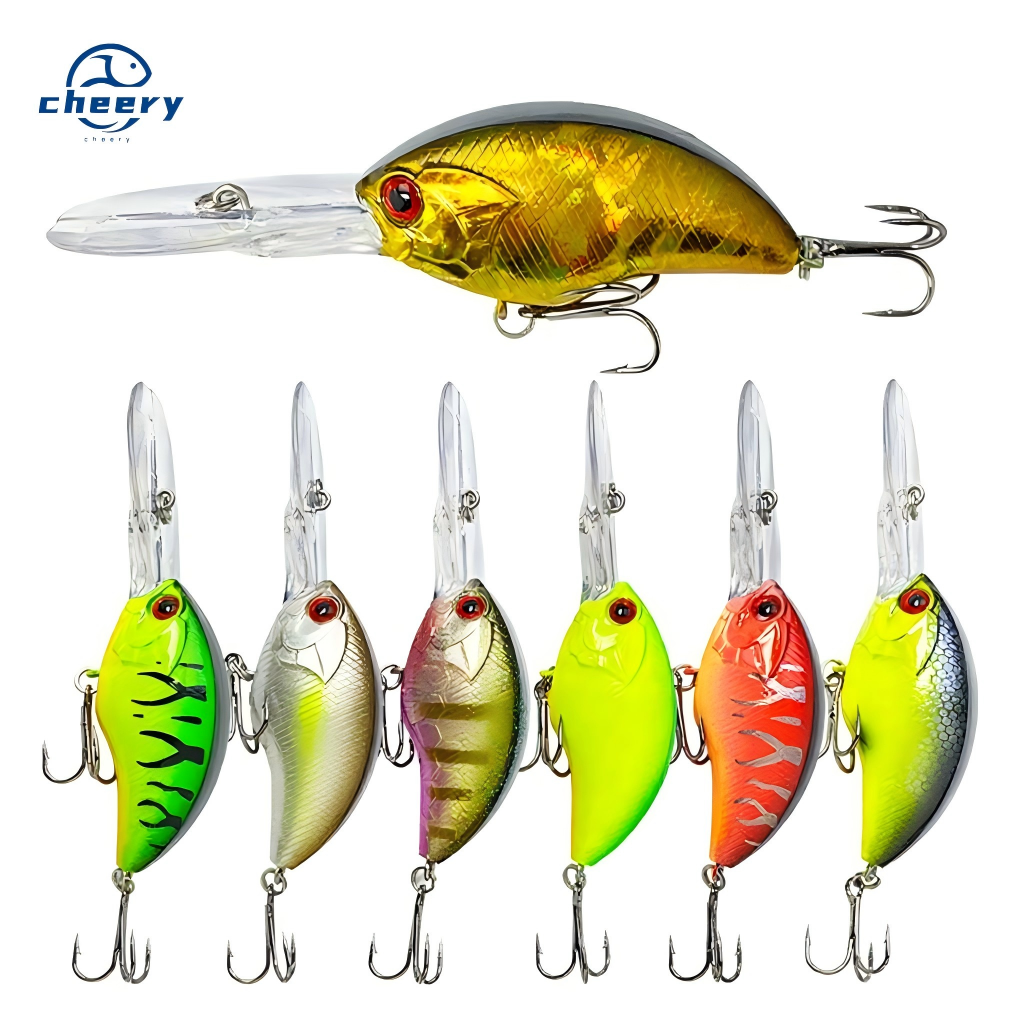 Cheery 11.4G 55mm Hard Bait Crank Bait Top Water Artificial Salt Water Bass Made From Silicone Minnow Lure – Crankbait – view 1