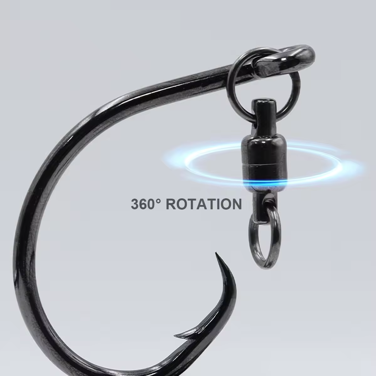New Cheery High Carbon Steel Offset Circle Hooks 6/0 8/0 10/0 Sizes for Saltwater Float Fishing Big Game Tuna Sea Fishing Swivel – Fishhook – view 4