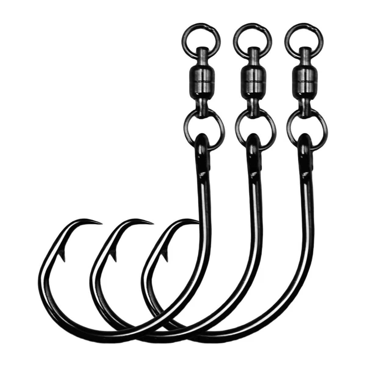 New Cheery High Carbon Steel Offset Circle Hooks 6/0 8/0 10/0 Sizes for Saltwater Float Fishing Big Game Tuna Sea Fishing Swivel – Fishhook – view 2