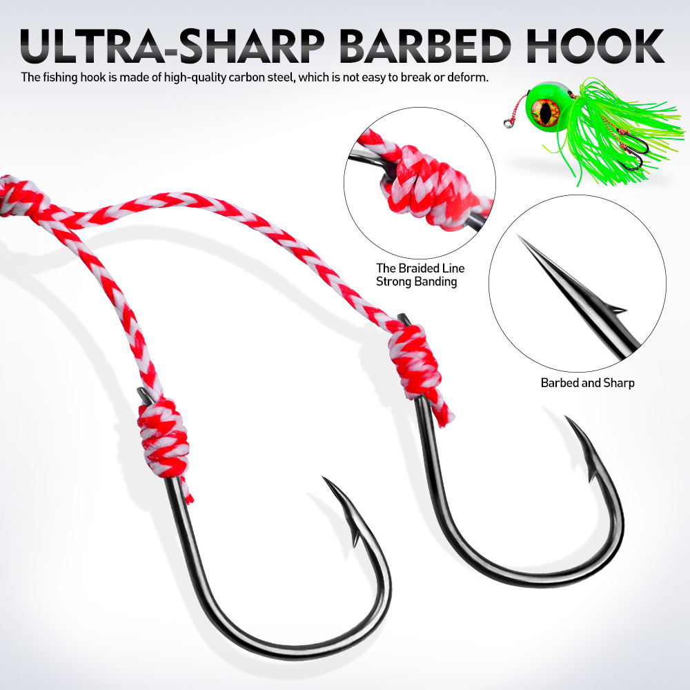 Cheery Metal Sea Fishing Set with Fire Flame Moon Lead Head Iron Plate Bait Red Seal Targeted for Freshwater Fish Species – Octopus Skirt – view 4