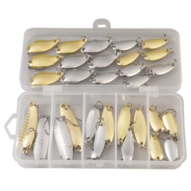 Cheery Steel Hook Lure Set for Bass Trout Catfish Hard Metal Saltwater and Freshwater Fishing Spoons Lures – Metal Lure – view 2