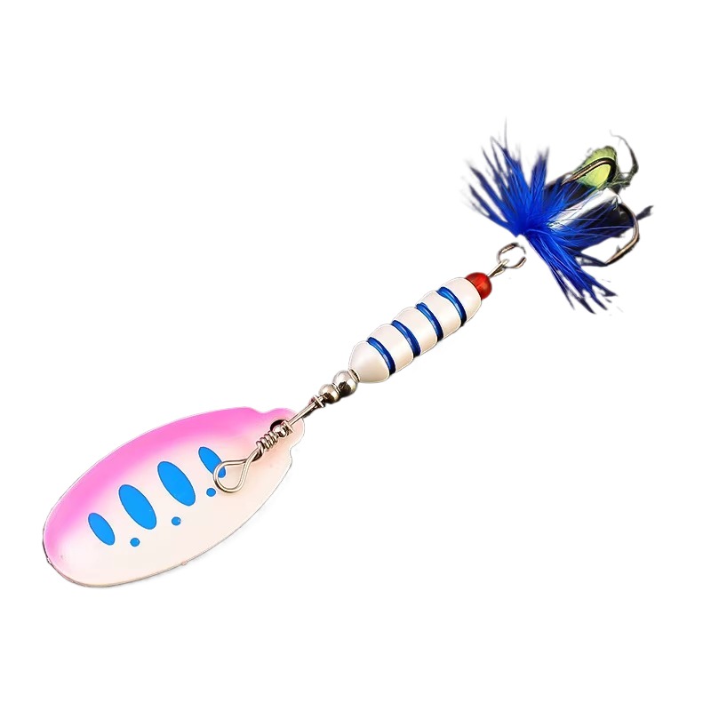 Cheery 7g 9cm Metal Spinner Bait Wobble Fishing Tackle for Bass Trout with Treble Hook Printed Condition for Perch in River – Metal Lure – view 4