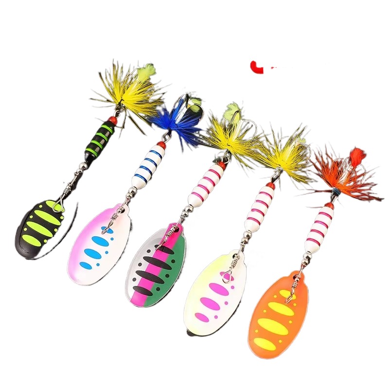 Cheery 7g 9cm Metal Spinner Bait Wobble Fishing Tackle for Bass Trout with Treble Hook Printed Condition for Perch in River – Metal Lure – view 2