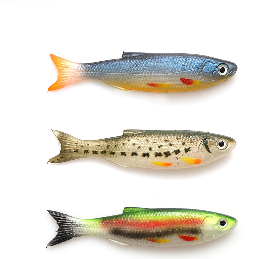 Cheery 9cm 7g 3D Eyes Tuna Trolling Lure Soft Plastic Silicone PVC Bait for Ocean Boat Fishing Snapper Bass Trout Wholesale – Soft Lure – view 1