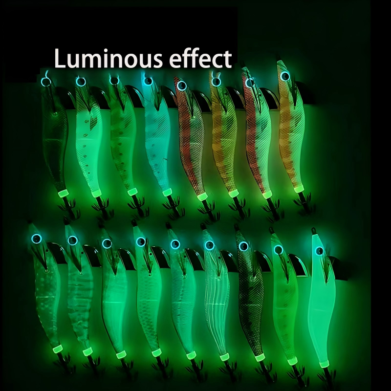 Cheery Wholesale Japanese Luminous Squid Jig Shrimp Lure EGI Glow Wood Shrimp Fishing Bat for River Fishing Made Metal – Wood Shrimp – view 5