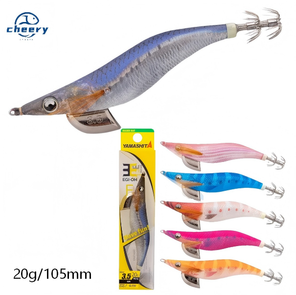 Cheery Wholesale Japanese Luminous Squid Jig Shrimp Lure EGI Glow Wood Shrimp Fishing Bat for River Fishing Made Metal – Wood Shrimp – view 1