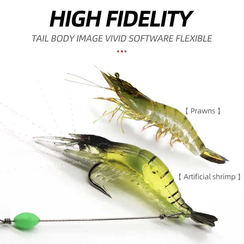 Cheery Bait Winter Fishing Set Luminous Shrimp Sabiki with Built-In Hook Silicone Soft Plastic Bait for Sea Baiting – Soft Lure – view 4