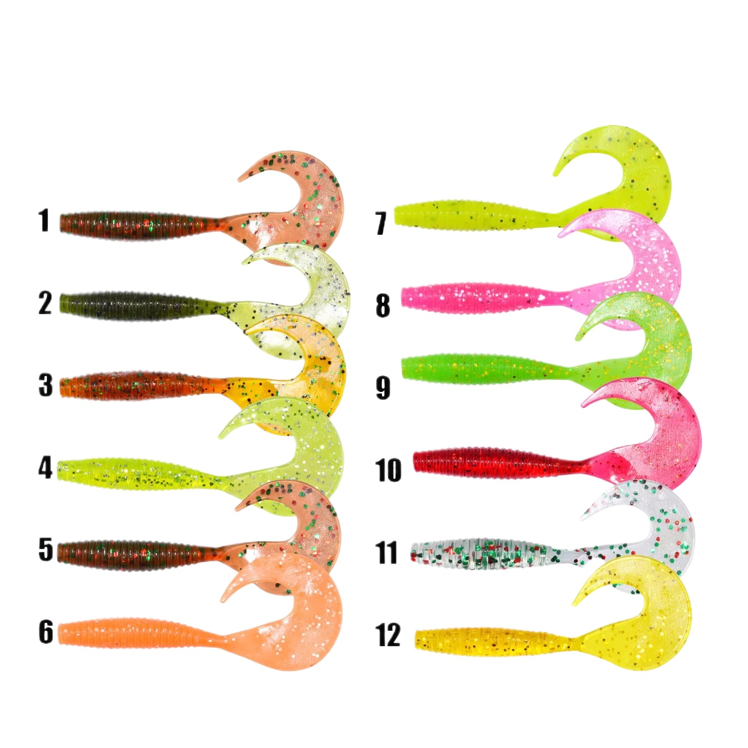 Cheery 7cm PVC Artificial Curly Long Tail Fish Shrimp Vibe Bait for Marlin Fishing in Rivers – Worms & Grubs – view 4