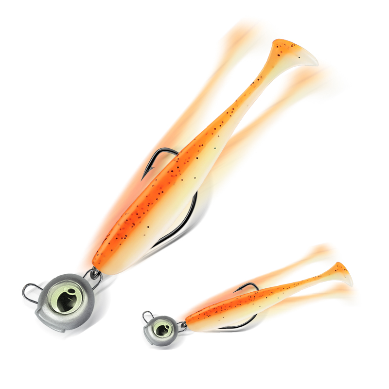 Cheery Night Glow Fishing Jig Hooks 3.5g 10g Luminous 3D Eye Obstacle-Jumping Lead Durable Crappie Heads Hook for Saltwater Fish – Metal Lure – view 4