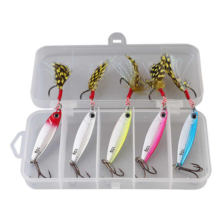 Cheery Palmer 1-1.3cm 3D Eyes Metal Jig Bionic Set 10g 15g 20g Iron Plate Hard Fishing Lures 5pcs Artificial Fishing Lure High – Metal Lure – view 2
