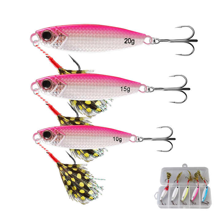 Cheery Palmer 1-1.3cm 3D Eyes Metal Jig Bionic Set 10g 15g 20g Iron Plate Hard Fishing Lures 5pcs Artificial Fishing Lure High – Metal Lure – view 3