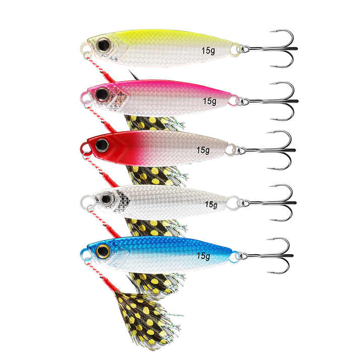 Cheery Palmer 1-1.3cm 3D Eyes Metal Jig Bionic Set 10g 15g 20g Iron Plate Hard Fishing Lures 5pcs Artificial Fishing Lure High – Metal Lure – view 1