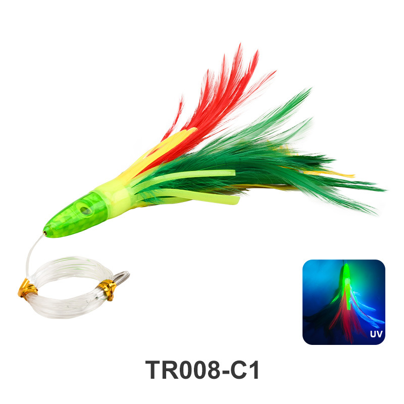 Big Game 46g/6.5inch NEW Feather Trolling Lure Marlin Tuna Unrigged Trolling FIshing Lure – Octopus Skirt – view 5