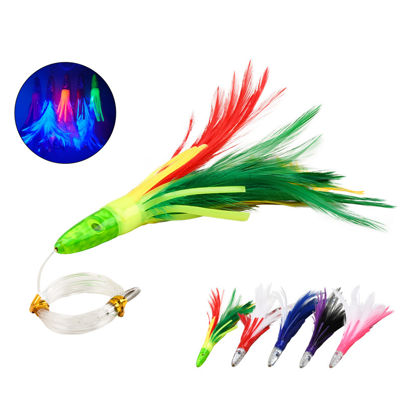 Big Game 46g/6.5inch NEW Feather Trolling Lure Marlin Tuna Unrigged Trolling FIshing Lure – Octopus Skirt – view 1