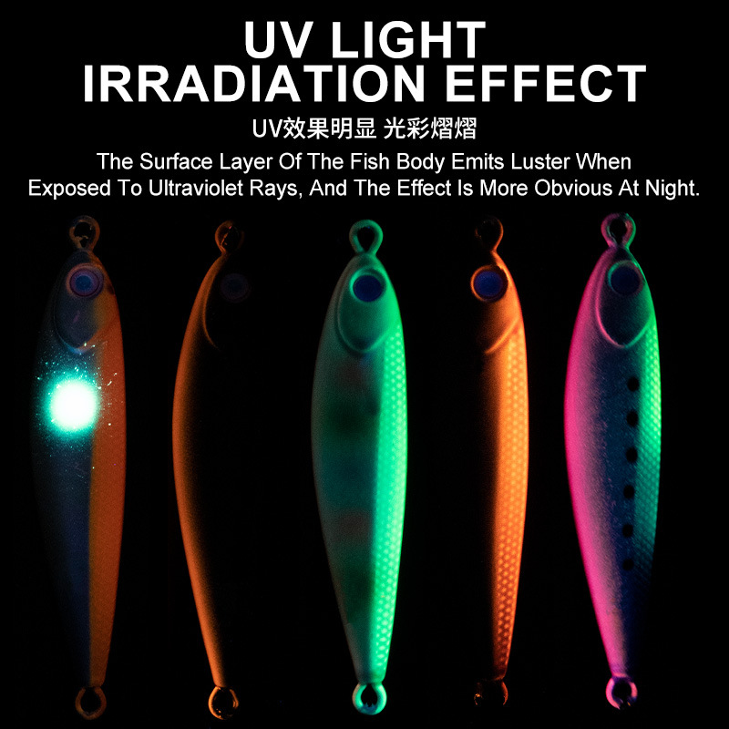 Cheery New Fishing Lures Metal Jigs 60g 80g 100g Slow Pitch Jigging Lure With Glow Zebra Lead Fish Metal Slow Jig – Metal Lure – view 4