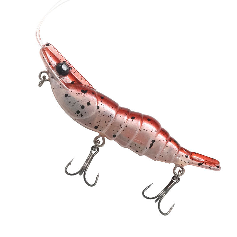 Wholesale 13g 7cm X Shrimp Fishing Lure ABS Hard Plastic Carp Bass Trout VIB Sinking Luminescent Artificial Bait – Wood Shrimp – view 2