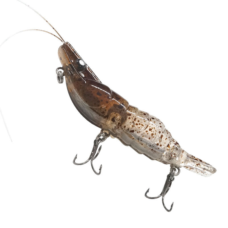 Wholesale 13g 7cm X Shrimp Fishing Lure ABS Hard Plastic Carp Bass Trout VIB Sinking Luminescent Artificial Bait – Wood Shrimp – view 4