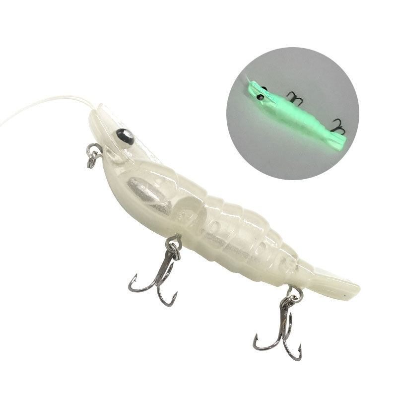 Wholesale 13g 7cm X Shrimp Fishing Lure ABS Hard Plastic Carp Bass Trout VIB Sinking Luminescent Artificial Bait – Wood Shrimp – view 5