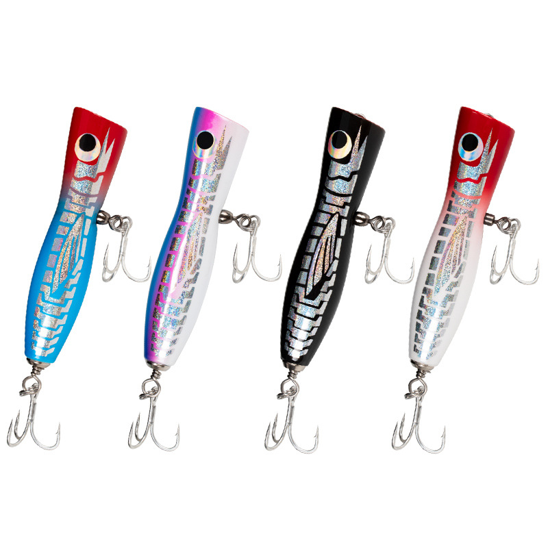 Cheery 35g Heavy Wave Climbing Floating Wood Bait Small Gram Three-Hook Sea and Deep Sea Boat Fishing Lure – Popper – view 2