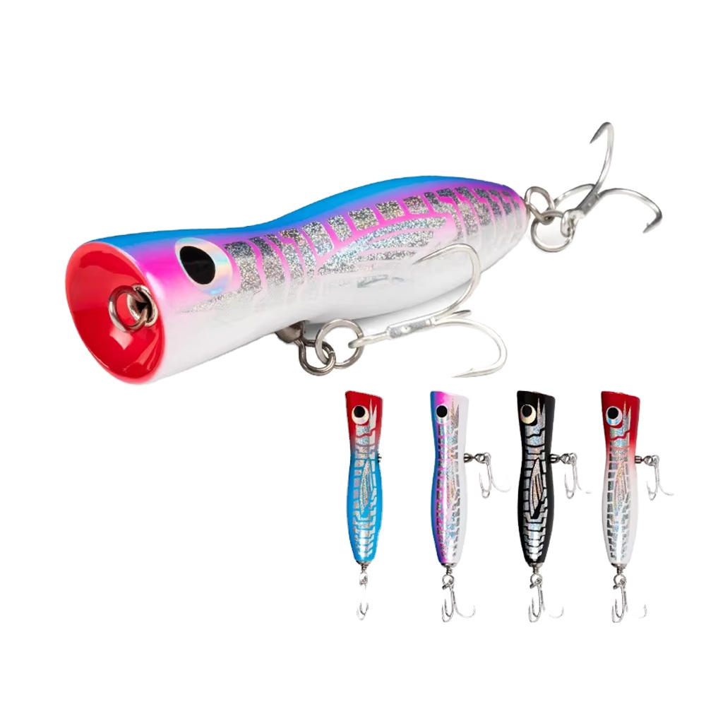 Cheery 35g Heavy Wave Climbing Floating Wood Bait Small Gram Three-Hook Sea and Deep Sea Boat Fishing Lure – Popper – view 1
